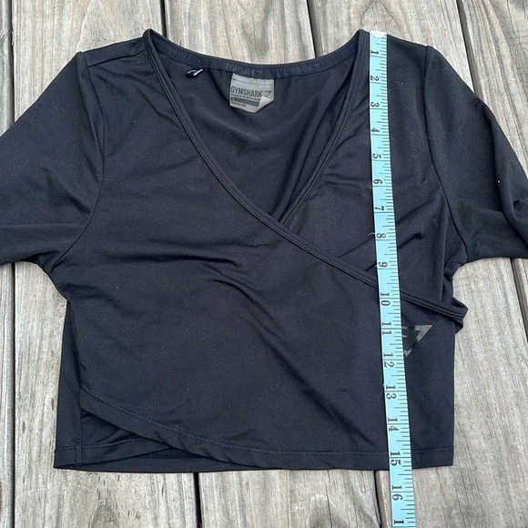 Gymshark Ballet Crop Top Wrap Front Black Size Small - Picture 6 of 7